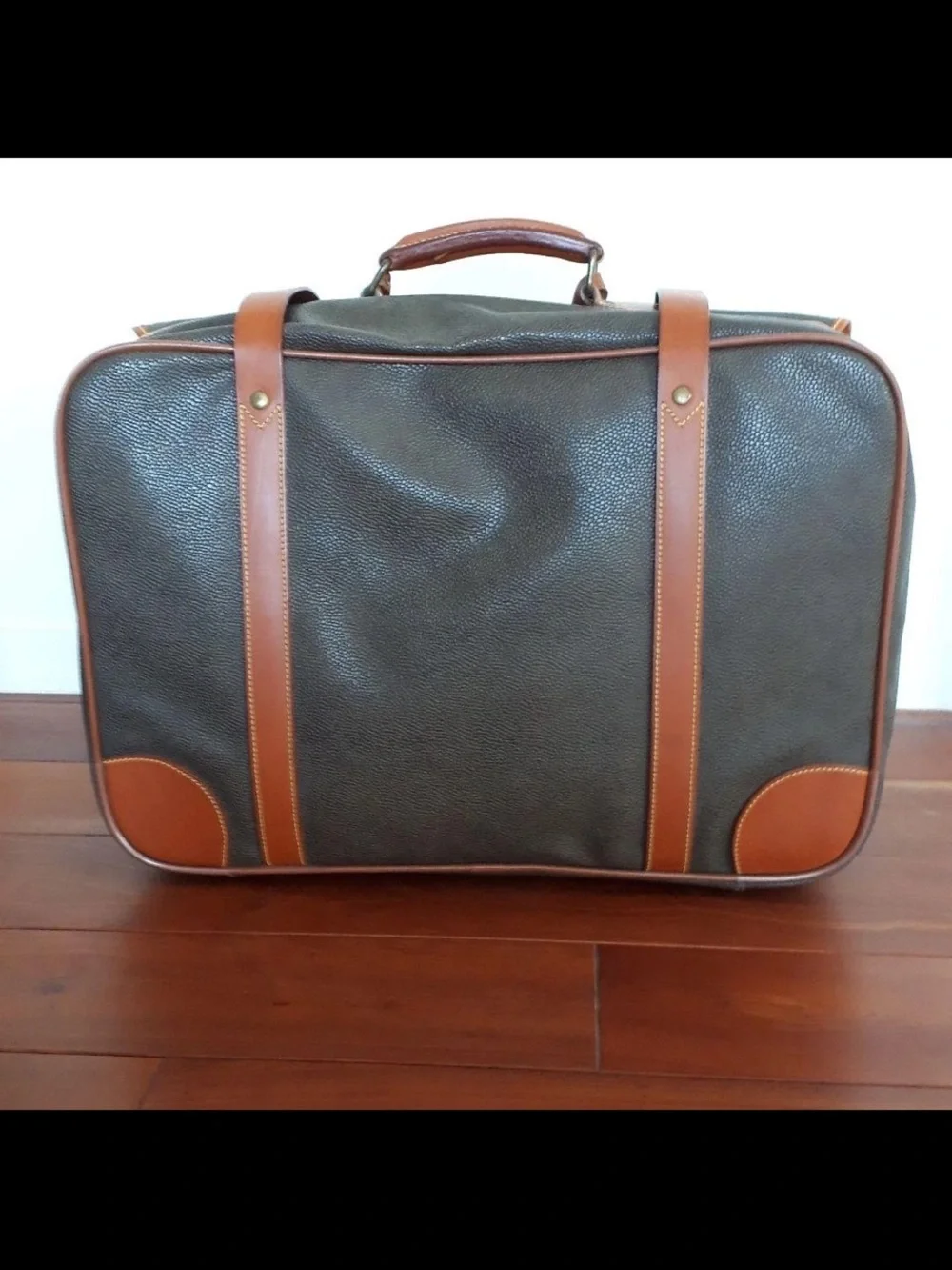 Mulberry Dark Brown Leather Briefcase with Tan Trim